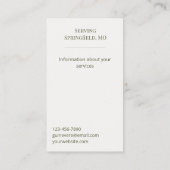 Wildflower Watercolor Botanical Fern Mushroom 名刺 (裏面)