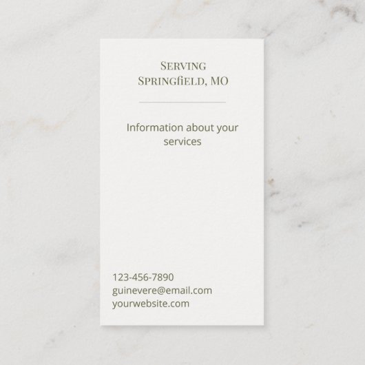 Wildflower Watercolor Botanical Fern Mushroom 名刺 (裏面)