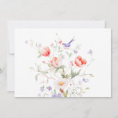 Wildflower Watercolor Botanical Spring Wedding  セーブザデート (裏面)