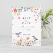 Wildflower Watercolor Botanical Spring Wedding セーブザデート (スタンド正面)