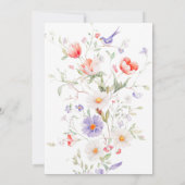 Wildflower Watercolor Botanical Spring Wedding セーブザデート (裏面)