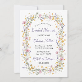 Wildflower Watercolor Bridal Shower Invite 招待状