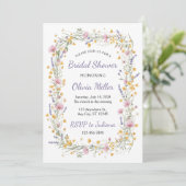 Wildflower Watercolor Bridal Shower Invite 招待状 (スタンド正面)