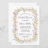 Wildflower Watercolor Bridal Shower Invite 招待状 (正面/裏面)