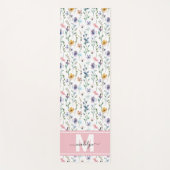 Wildflower Watercolor Custom Name Monogram ヨガマット (正面)