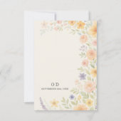 Wildflower Watercolor Floral ウェディング 招待状 (裏面)