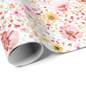 Wildflower Watercolor Floral Boho Elegant Botanics ラッピングペーパー (ロールコーナー)