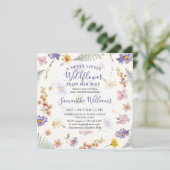 Wildflower Watercolor Floral Girl ベビーシャワー 招待状 (スタンド正面)