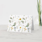 Wildflower Watercolor Flowers Bridal Thank You  カード (裏面)