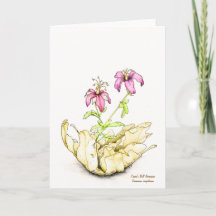 Wildflower watercolor geranium greeting card