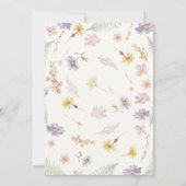 Wildflower Watercolor Girl フラワー ベビーシャワー 招待状 (裏面)
