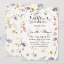 Wildflower Watercolor Girl フラワー ベビーシャワー