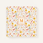 Wildflower Watercolor Monogram Notebook Journal ノートブック (正面)