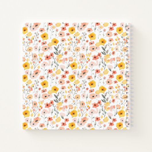 Wildflower Watercolor Monogram Notebook Journal ノートブック (裏面)