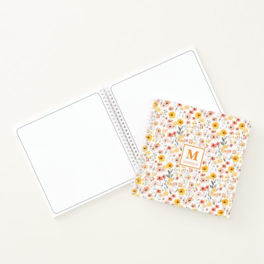 Wildflower Watercolor Monogram Notebook Journal ノートブック (内部)