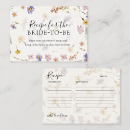 Wildflower Watercolor Recipe Card ブライダルシャワー エンクロージャーカード