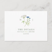 Wildflower watercolor wedding details エンクロージャーカード (正面)