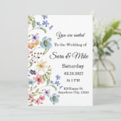 Wildflower Watercolor Wedding Invitation 招待状 (スタンド正面)