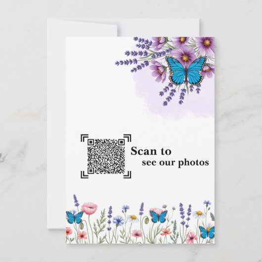 Wildflower Watercolor Wedding Thank You Card | Ele サンキューカード (裏面)