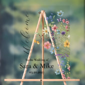Wildflower Watercolor Wedding welcome sign アクリルサイン (ニュートラル)