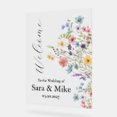 Wildflower Watercolor Wedding welcome sign アクリルサイン (傾斜)