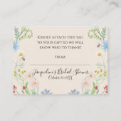 Wildflower Watercolour Floral Display Baby Shower エンクロージャーカード (裏面)