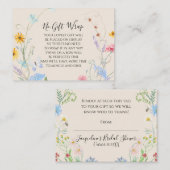 Wildflower Watercolour Floral Display Baby Shower エンクロージャーカード (正面/裏面)