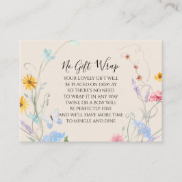 Wildflower Watercolour Floral Display Baby Shower エンクロージャーカード