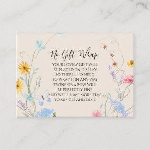 Wildflower Watercolour Floral Display Baby Shower エンクロージャーカード
