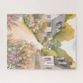 Wildflower Way | 海辺のリゾートの街の水彩画 ジグソーパズル (横)