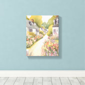 Wildflower Way | 海辺の町 水彩画 キャンバスプリント (インサイチュ (ウッドフロア))