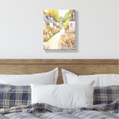 Wildflower Way | 海辺の町 水彩画 キャンバスプリント (インサイチュ (寝室))