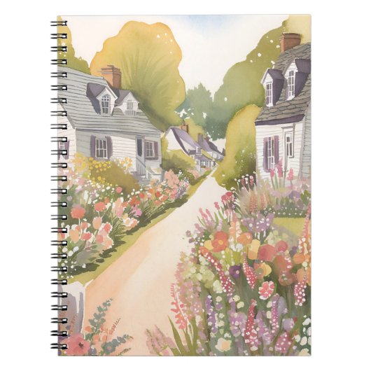 Wildflower Way | Coastal Beach Town Watercolor ノートブック (正面)
