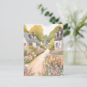 Wildflower Way | Coastal Beach Town Watercolor ポストカード (スタンド正面)