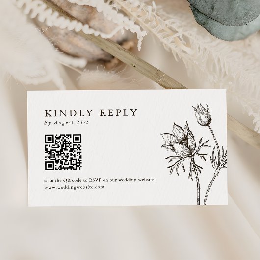 Wildflower Wedding ウェブサイトQRコード RSVPカード ノートカード