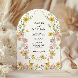 Wildflower Wedding | ピンクとイエローのガーデン 招待状