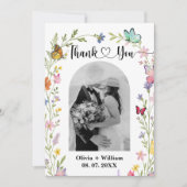 Wildflower Wedding | フォトサンクスカード サンキューカード (正面)