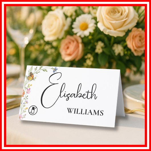 Wildflower Wedding | 乳製品フリーカード プレイスカード