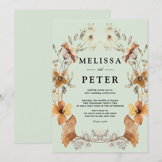 Wildflower  Wedding 招待状 (正面/裏面)