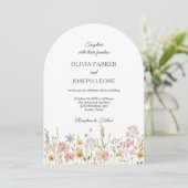 Wildflower Wedding | 春のガーデンフォトQRコード 招待状 (スタンド正面)