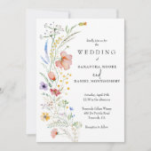 Wildflower Wedding All In One QR Code 招待状 (正面)