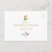 Wildflower Wedding Colorful Floral Wedding 出欠カード (裏面)