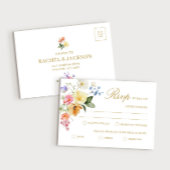 Wildflower Wedding Colorful Floral Wedding 出欠カード