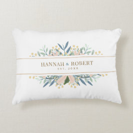 Wildflower+Wedding+Date+Keepsake+Couple+Name アクセントクッション