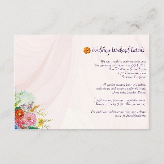 Wildflower Wedding Detail エンクロージャーカード (正面)