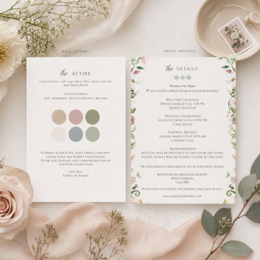 Wildflower+Wedding+Details+&+Attire+Card エンクロージャーカード