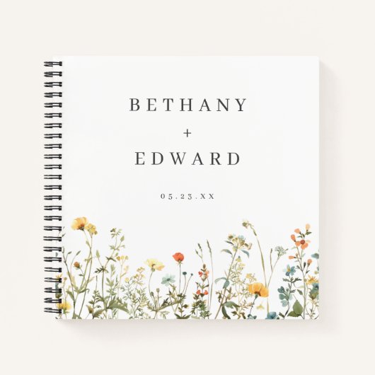 Wildflower Wedding Guest Book ノートブック (正面)