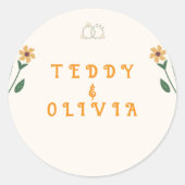 Wildflower Wedding Invitation ラウンドシール (正面)