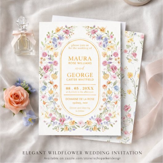 Wildflower wedding invitation 招待状