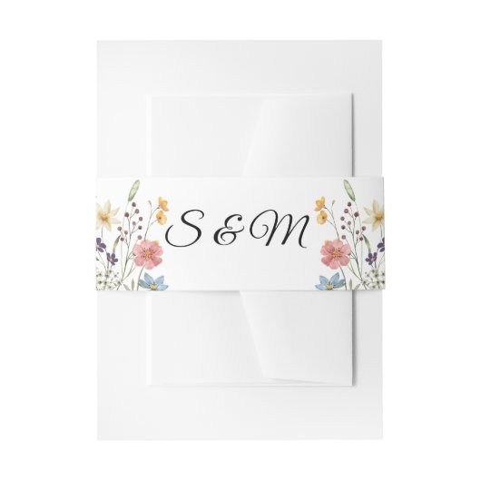 Wildflower  Wedding Invitation Belly Band 招待状ベリーバンド (正面例)